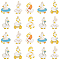30Pcs 6 Styles Alloy Enamel Pendants, Duck Charm, Light Gold, White, 29~34x19~24x1.5mm, Hole: 1.8mm, 5pcs/style