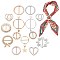 14Pcs 14 Style Alloy Resin Imitation Pearl Buckles, with Rhinestone, Mixed Shapes, Mixed Color, 1pc/style