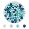 200Pcs Glass Pearl Beads 6mm Tiny Satin Luster Spacer Loose Beads Bulk Blue Round Mixed Craft Beads for DIY Necklaces Bracelets Jewelry Crafting Sewing Making,Hole:1mm