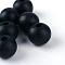 Natural Wood Beads, Lead Free, Round, Dyed, Matte Style, Black, 12x10.5~11mm, Hole: 3~3.5mm, about 900pcs/500g