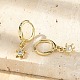Серьги-кольца из латуни с микропаве из прозрачных кубических цирконий черепахового цвета EJEW-D311-008G-1