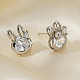 Серьги-гвоздики из латуни в виде мини-кролика ZL6900-4
