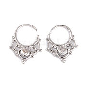 Серьги из латуни с фианитом EJEW-S219-11P