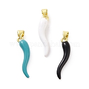 Подвески из латуни с покрытием из эмали KK-C008-19G