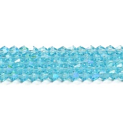 Прозрачные стеклянные бусины гальваническим пряди GLAA-F029-4mm-D20