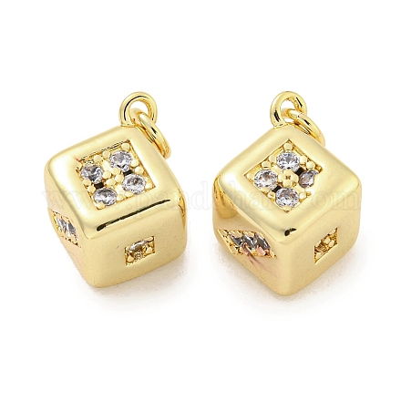 Латунные микропаве прозрачные подвески с фианитом KK-Q814-25G-1