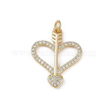 Латунные микропаве прозрачные подвески с фианитом KK-S528-18G-1