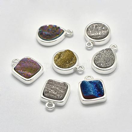 Гальванические натуральный druzy агата подвески G-P320-03-1