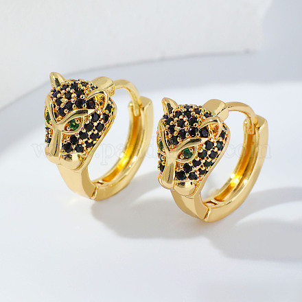 Серьги-кольца из латуни с паве из циркония NQ9998-3-1