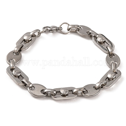 Браслеты из овальной цепи из нержавеющей стали 201 BJEW-B078-79P-1