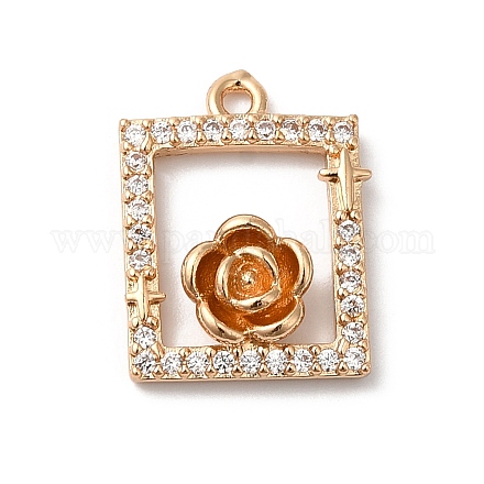 Латунные микропаве прозрачные подвески с фианитом KK-C062-068G-1