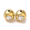 CCB Plastic with Rhinestone Beads, Round with Heart, Golden, 15x16x16mm, Hole: 3mm
