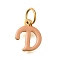 Ion Plating(IP) 304 Stainless Steel Enamel Alphabet Charms, with Jump Ring, Real 14K Gold Plated, Letter D, 11.5x9x1mm, Hole: 5mm