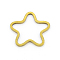 Brass Chain Links, Star, Unplated, Nickel Free, 16x16x1mm