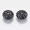 Brass Micro Pave Cubic Zirconia Bead Cap, Apetalous, Gunmetal, 8x3mm, Hole: 0.8mm