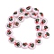 Christmas Handmade Lampwork Enamel Beads, Flat Round, Gift Box, 18~18.5x10.5~12.5mm, Hole: 1.2~1.4mm