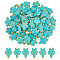 100Pcs Dyed Synthetic Turquoise Pendants, Tortoise Charms with Alloy Spacer Beads and Golden Brass Ball Head Pins, Turquoise, 22x14.5x7.5mm, Hole: 1.4mm