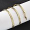 Brass Flat Snake Chain Necklaces for Women, Rack Plating, Long-Lasting Plated, Cadmium Free & Lead Free, Real 18K Gold Plated, 16.93 inch(43cm)