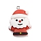 Christmas Theme Opaque Resin Pendants, with Platinum Tone Iron Loops, Santa Claus, 32x24x9.5mm, Hole: 2mm