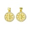 Real 18K Gold Plated Brass Micro Pave Clear Cubic Zirconia Pendants, Cadmium Free & Nickel Free & Lead Free, with Plastic Pearl, Flat Round, 19x16x2.5mm, Hole: 3x4.5mm