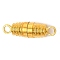 Brass Magnetic Clasps with Loops, Column, Golden, 17.5x5mm, Hole: 2mm