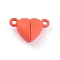 Alloy Magnetic Clasps with Loops, Heart, Orange, 15x9.5x6mm, Hole: 1.5mm