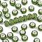 Resin Rhinestone Beads, with Silver Color Brass Double Cores, Grade A, Rondelle, Peridot, 10x7mm, Hole: 2.5mm