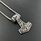 Stainless Steel Viking Hammer Pendant Stylish Punk Hip Hop Necklaces, Stainless Steel Color
