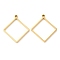 304 Stainless Steel Open Back Bezel Rhombus Pendants, For DIY UV Resin, Epoxy Resin, Pressed Flower Jewelry, Real 18K Gold Plated, 32x28.5x3mm, Hole: 2.2mm, Inner Diameter: 26x26mm