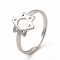 Non-Tarnish 304 Stainless Steel Star of David Adjustable Ring for Women, Stainless Steel Color, US Size 6(16.5mm)