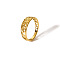 Hollow Design Stainless Steel Ring, Unique Women's Jewelry, Real 18K Gold Plated, US Size 7(17.3mm)