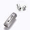 304 Stainless Steel Bayonet Clasps, Matte, Matte Platinum, 31x11mm, Hole: 8mm