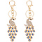 CRASPIRE 2Pcs Peacock Keychains Pendants Evil Eye Rhinestone Crystal Keychain Alloy Golden Car Key Ring Charm Keyrings for Purse Car Earphone Bag Wallet Backpack Decorations Party Favors Bulk