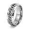 Rotatable Stainless Steel Finger Ring, Viking Runes for Men's, Stainless Steel Color, US Size 11(20.6mm)