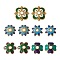 10Pcs 5 Style Alloy Enamel Bead Caps, Flower, Mixed Color, 7~9.5x7~9.5x2~3.5mm, Hole: 1~1.5mm, 2pcs/style