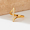 304 Stainless Steel Micro Pave Clear Cubic Zirconia Finger Rings for Women, Geometric, Golden, US Size 7(17.3mm)