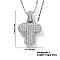 Elegant Brass Micro Pave Clear Cubic Zirconia 3D Initial Necklaces, Perfect Gift for Her, Platinum, Letter T, 15.75 inch(40cm)