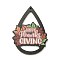 Wood Pendants, Thanksgiving Theme, Black, Word, 54.5x38.5x2.5mm, Hole: 2mm