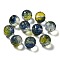 Transparent Glass Beads, Gradient Color, Round, Dark Blue, 12.5x12mm, Hole: 1.4mm