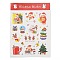 Christmas Theme Paper Sticker, Self-Adhesive Paper Gift Tag Stickers, for Party, Decorative Presents, Cerise, 150x110x0.1mm, paster: 18~37x16~30mm