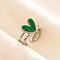 304 Stainless Steel Heart Cuff Rings, Love Design Synthetic Turquoise Open Ring for Women Men