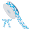 20 Yards Flat Cloud Printed Polyester Grosgrain Ribbons, Deep Sky Blue, 25x0.3mm