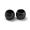 201 Stainless Steel Textured Beads, Round, Black, 5mm, Hole: 3mm