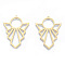 201 Stainless Steel Pendants, Outline Charms, Angel, Real 18K Gold Plated, 44x33.5x1mm, Hole: 1.5mm