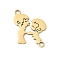 201 Stainless Steel Connector Charms, Girl & Boy, Real 18K Gold Plated, 21.5x17x1mm, Hole: 1.4mm