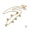 925 Sterling Silver Cable Chain Necklaces, Cubic Zirconia Evil Eye Charm Necklace for Women, Golden, 15-3/4 inch(40cm)