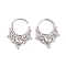 Rack Plating Brass Cubic Zirconia Earrings, Cadmium Free & Lead Free, Long-Lasting Plated, Hoop Earrings, Platinum, 20x16mm