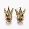 Tibetan Style Alloy Beads, Crown, Antique Golden, 13x11~12mm, Hole: 2.5mm