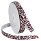 10 Yards Polyester Leopard Print Grosgrain Ribbons, for Garment Accessories, Chocolate, 3/8 inch(10mm), about 10.00 Yards(9.14m)/Roll