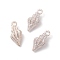 Alloy Enamel Pendants, Conch, Light Gold, White, 19.5x9x7~9mm, Hole: 1.4mm